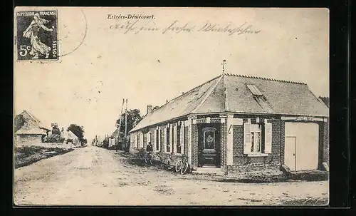 AK Estrées-Déniécourt, Une rue, Strassenpartie