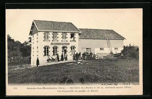 AK Baume-les-Messieurs, Belvedere des Roches - Vue d`ensemble du gouffre de Baume