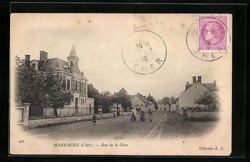 AK Marmagne, Rue de la Gare