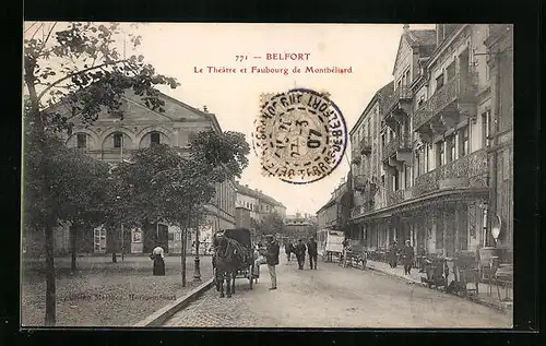 AK Belfort, Le Théâtre et Faubourg de Montbéliard