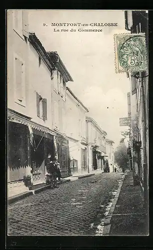 AK Montfort-en-Chalosse, La Rue du Commerce