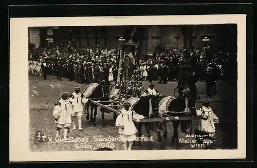 AK Wien, Sängerfest 1928 - Prozession mit Publikum