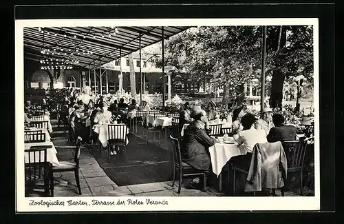 AK Berlin, Terrasse der Roten Veranda im Zoologischen Garten, mit Gästen