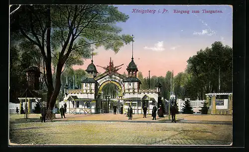 AK Königsberg i. Pr., Eingang zum Tiergarten