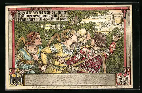 Künstler-AK Frankfurt a. M., Zweiter Wettstreit deutscher Männergesangvereine, 1903