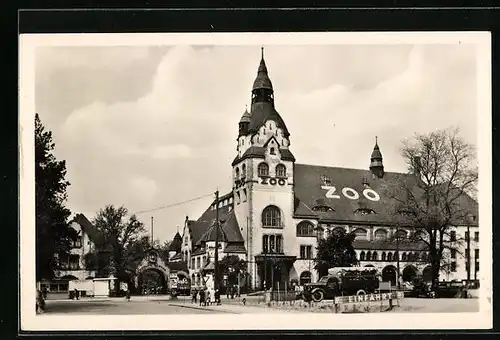 AK Leipzig, Zoologischer Garten mit Kongresshalle