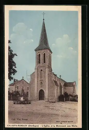 AK Champs-Romain, L`Eglise et le Monument aux Morts