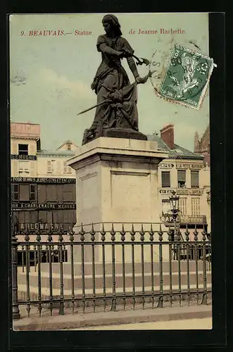 AK Beauvais, Statue de Jeanne Hachette