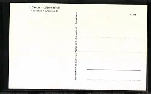 Passepartout-AK Hainstadt i. Odw., Verschneite Strassenpartie mit Festtagsgrüssen