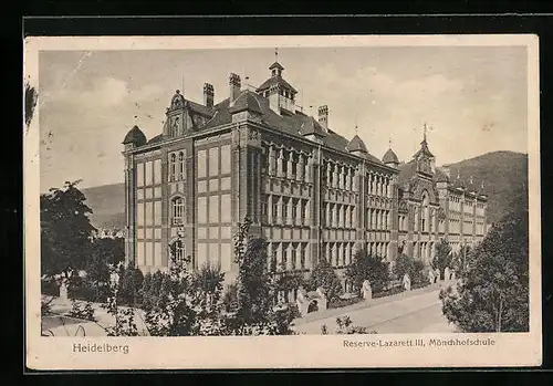 AK Heidelberg, Reserve-Lazarett III, Mönchshofschule
