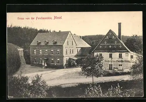 AK Zwickau-Mosel, Gasthaus und Bäckerei zur Forellenmühle