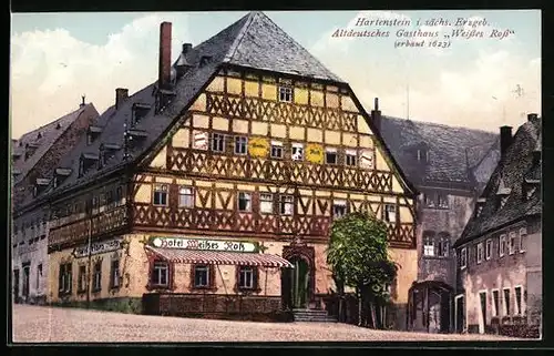 AK Hartenstein i. sächs. Erzgeb., Altdeutsches Gasthaus Weissen Ross