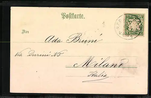 Lithographie Regensburg, Panorama mt Donau