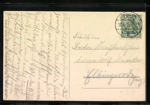 AK Einbeck, Kaiserl. Postamt mit Grünanlagen