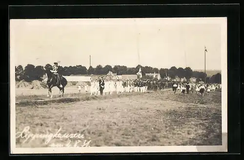 Foto-AK Lippinghausen, Parade zum Turnfest am 2.8.1931