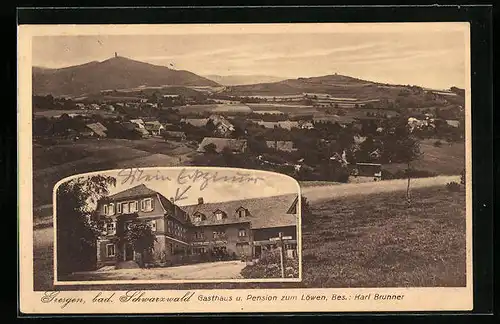 AK Gresgen i. bad. Schwarzwald, Gasthaus und Pension zum Löwen, Totalansicht