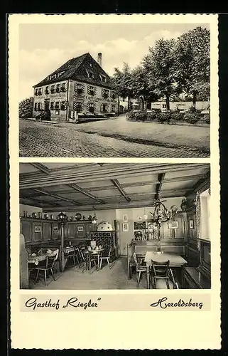 AK Heroldsberg b. Nürnberg, Gasthof Riegler mit Speisesaal