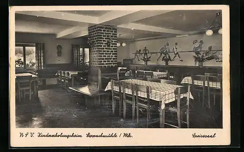 AK Mahlstetten, NSV Kindererholungsheim Lippachmühle, Speisesaal