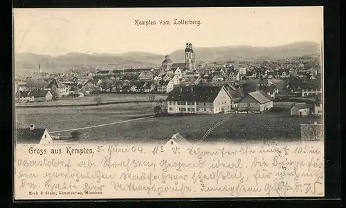 AK Kempten, Ortsansicht vom Lotterberg her