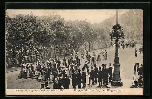AK Wien, Kaiserhuldigungs-Festzug 1908 - Der Zug der Bürgerschaft