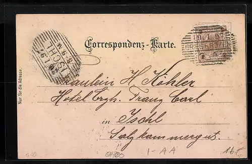 Lithographie Bozen, Burg Runkelstein, Burghof mit Restaurant