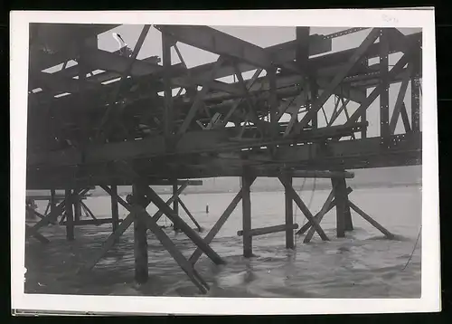 Fotografie Ansicht Wien-Floridsdorf, Brückenbau Kaiser Franz Joseph Brücke, Abtragen der alten Brücke