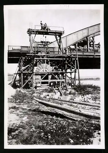 Fotografie Ansicht Wien-Floridsdorf, Brückenbau Kaiser Franz Joseph Brücke, Bau eines Treppenhauses