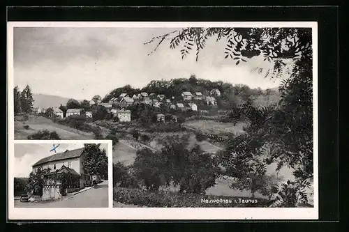 AK Neuweilnau i. Taunaus, Totalansicht mit Gasthaus zur Linde