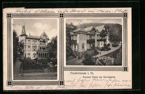 AK Friedrichroda i. Th., Hotel Pension Pfeifer am Herzogsweg