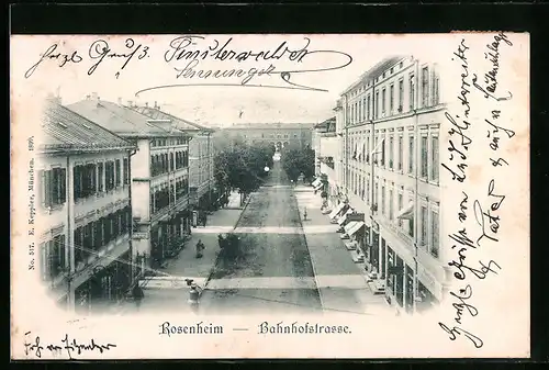 AK Rosenheim, Blick in die Bahhofstrasse