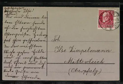 Künstler-AK Ostergrüsse, Palmkätzchenzweige mit Dorflandschaft