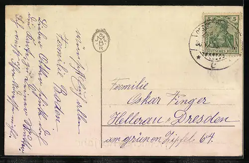 Künstler-AK Fröhliches Neujahr, Winterlandschaft