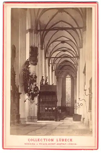 Fotografie Nöhring & Frisch, Lübeck, Ansicht Lübeck, Nebengang in der Kathedrale zu Lübeck
