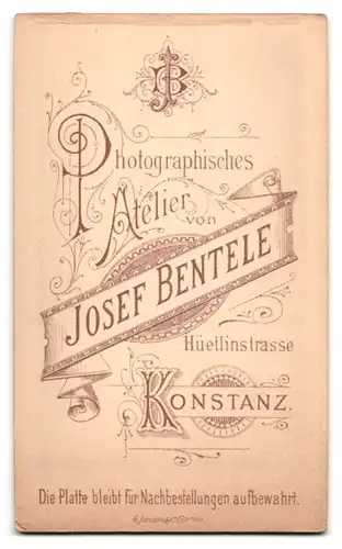 Fotografie J. Bentele, Konstanz, Eisenbahner in Uniform mit Henri Quatre Bart