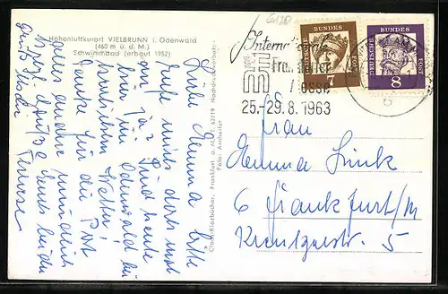 AK Vielbrunn /Odenw., Schwimmbad - Becken mit Publikum