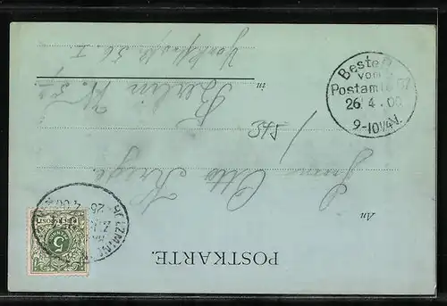 Mondschein-AK Holzminden, Partie am Mittleren Teich