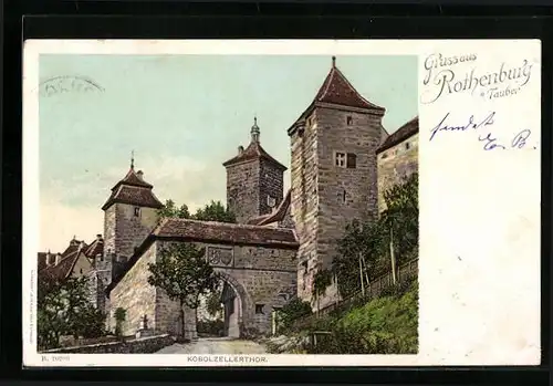 AK Rothenburg o. Tauber, Am Kobolzellerthor