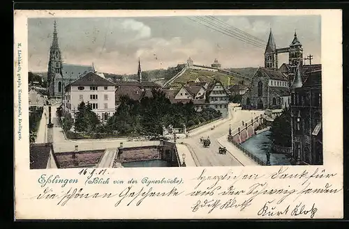 AK Esslingen, Blick von der Agnesbrücke