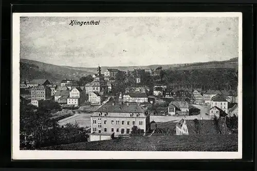 AK Klingenthal, Teilansicht aus der Vogelschau