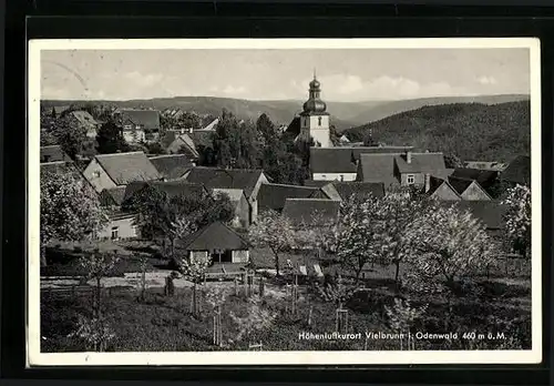 AK Vielbrunn /Odenwald, Ortsansicht mit Kirche