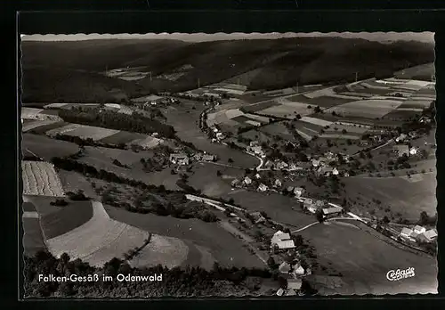AK Falken-Gesäss /Odenwald, Ortsansicht vom Flugzeug aus