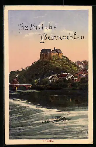 AK Leisnig, Blick auf die Burg