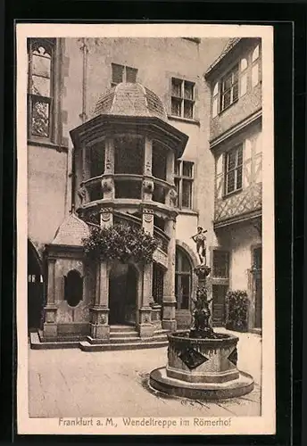AK Frankfurt /Main, Wendeltreppe im Römerhof