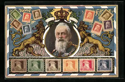 AK Prinzregent Luitpold, Bayerische Briefmarken