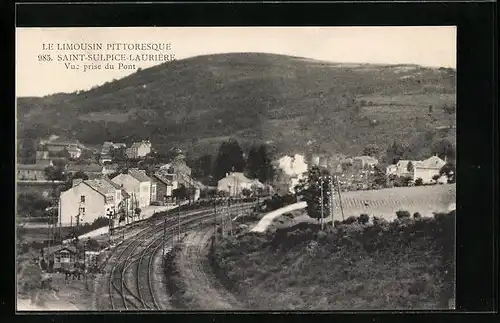 AK Saint-Sulpice-Lauriere, Vue prise du Pont