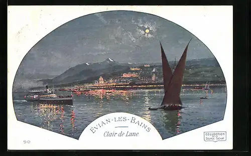 AK Evian-les-Bains, Clair de Lune