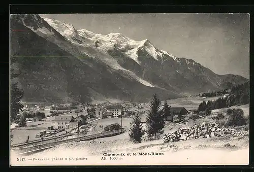 AK Chamonix, Blick auf den Mont-Blanc