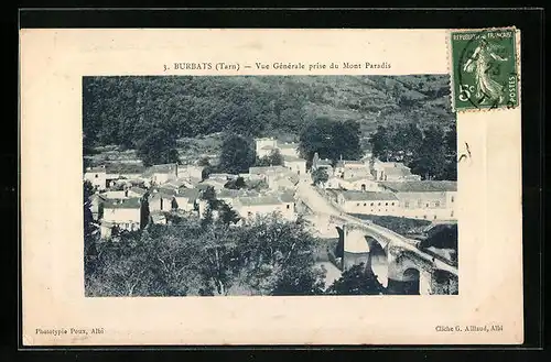 AK Burbats, Vue Générale prise du Mont Paradis