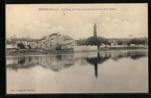 AK Bonnes, Le Village du Port, Vue prise rive gauche de la Vienne