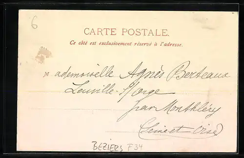AK Béziers, Parysatis, Drame en 3 actes de Me Jane Dieulafoy, Musique de Camille Saint-Saens, sera représenté 1903